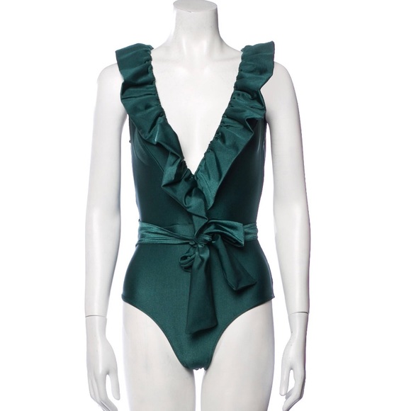 Patbo one piece swimsuit emerald green XS worn once $395